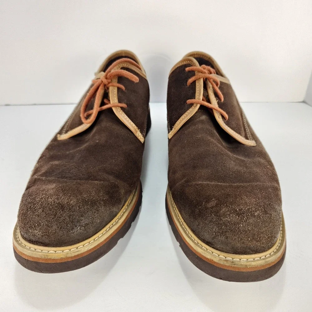 Pikolinos Men's Size 46 (12-12.5) Brown Suede Leather Lace-Up Oxford Shoes